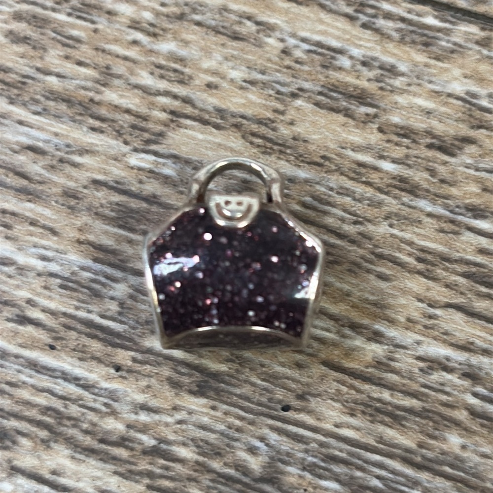 925 Sterling Silver Chamilia Enamel Woman's Purse Design Bead Charm